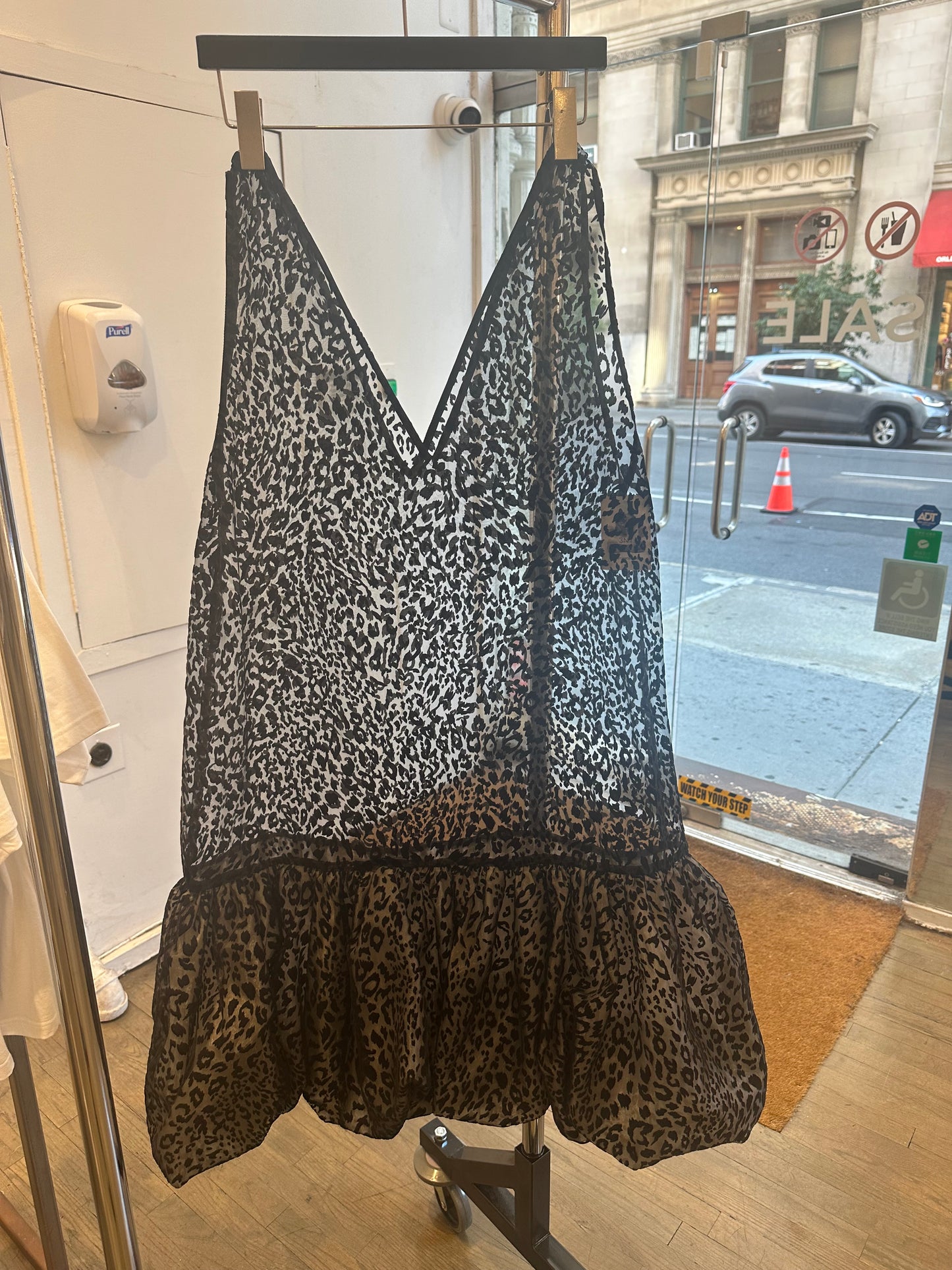 Maison Nica Black Sheer Leopard Dress