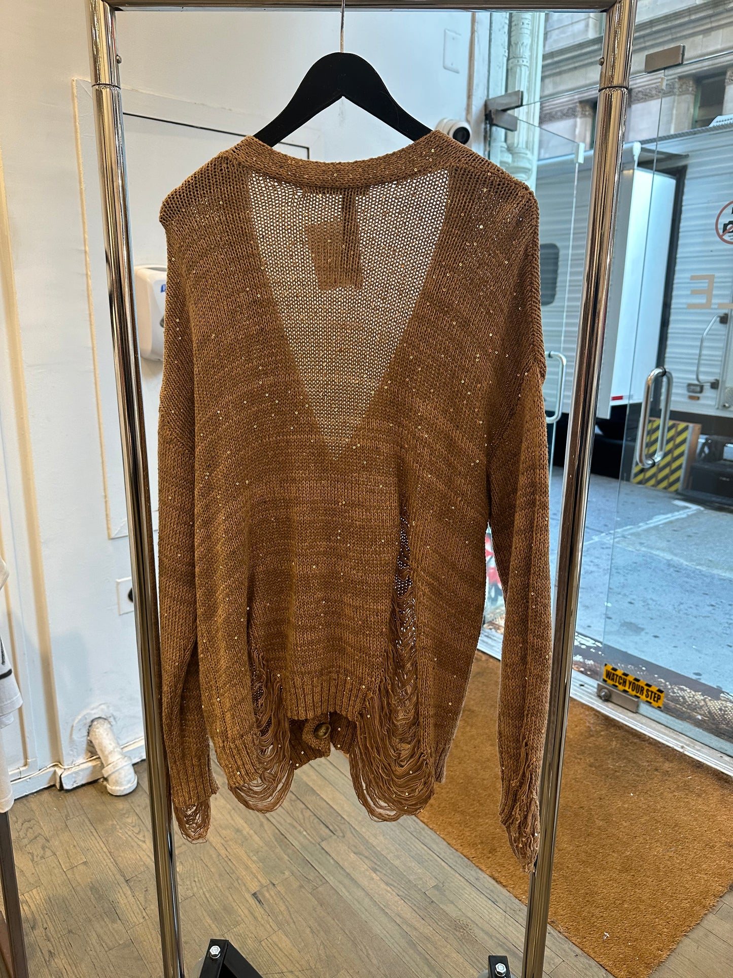 Dear Alien sequin distressed cardigan