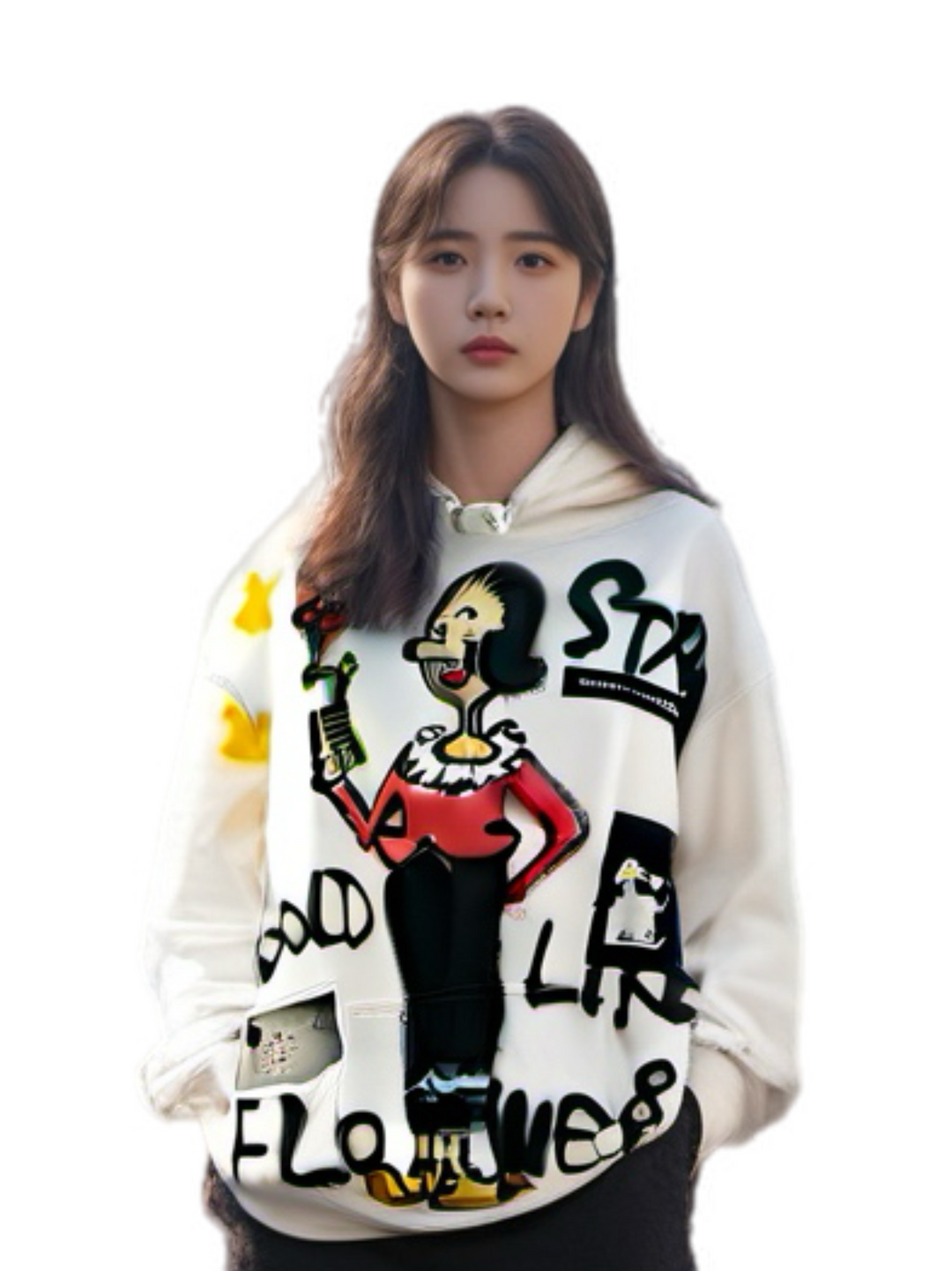 3NY - Guernika Olive Stay Gold Like Flower Hoodie