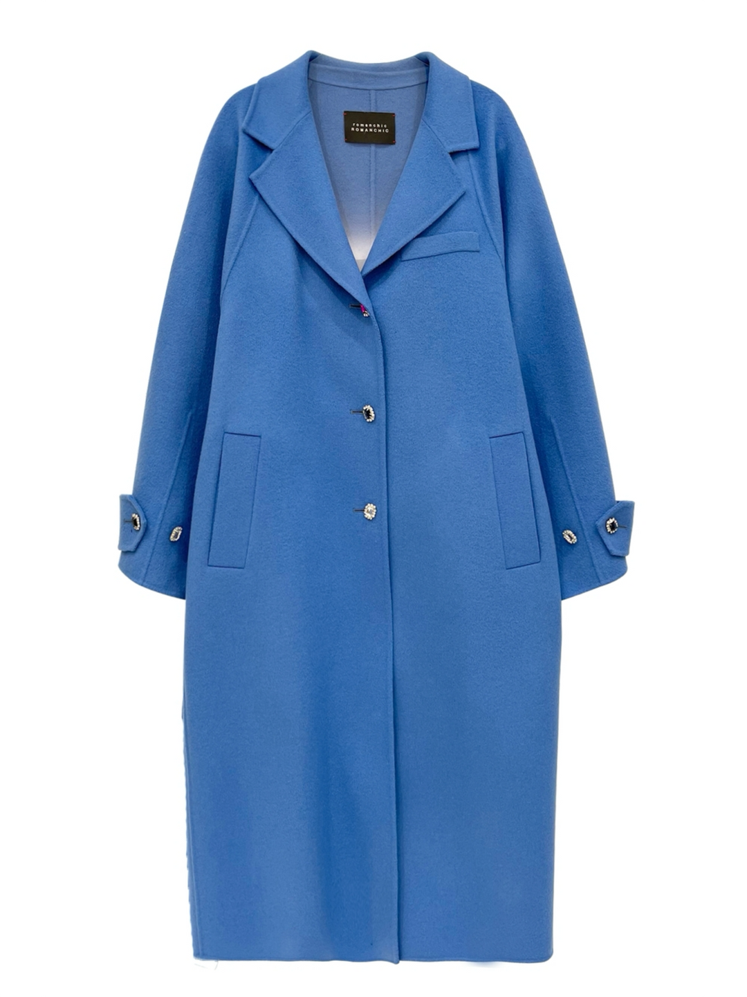 3NY - Romanchic Blue Wool belted long coat